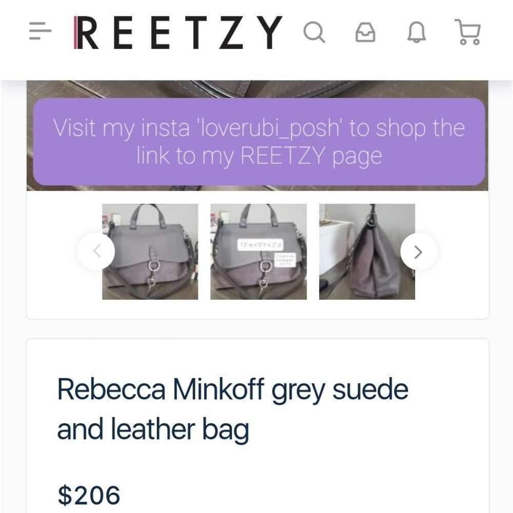 Rebecca Minkoff grey suede and leather bag - Picture 12 of 12